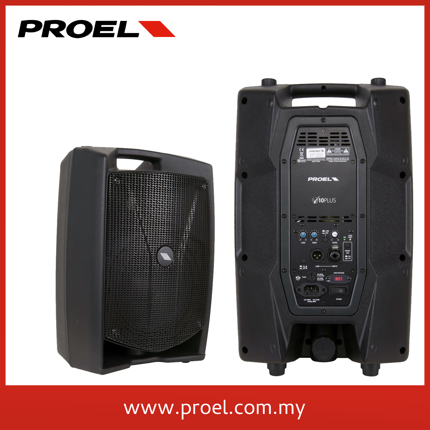 WD15AV2 15″ 900W Powered Active Floor Monitor Speaker - Proel